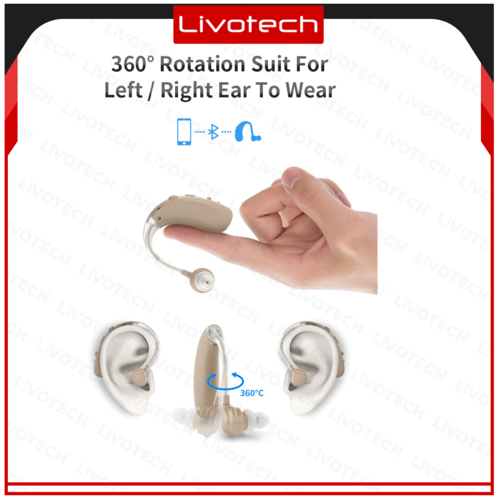 LIVO Alat Bantu Dengar Bion A360 Fitur Bluetooth Bisa di charge Hearing Aid Rechargeable Cas