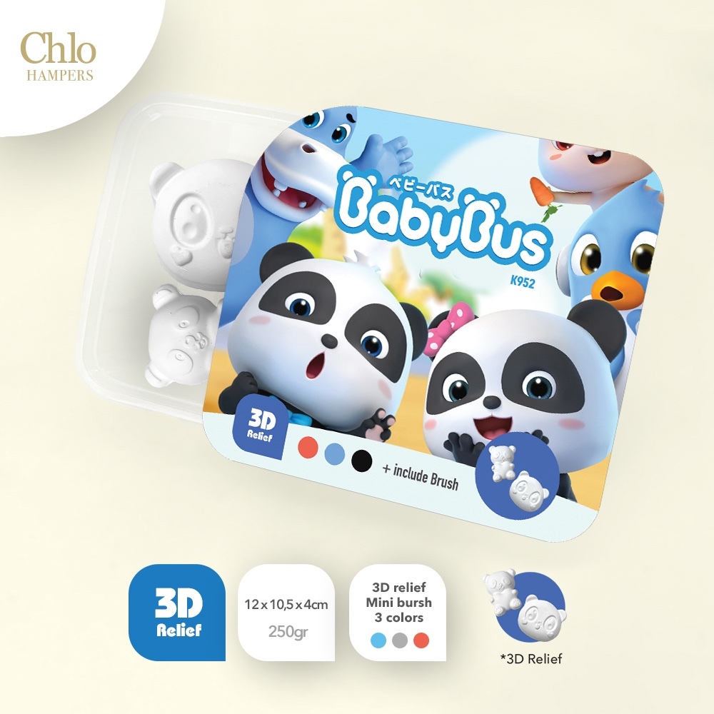 K952 Panda Babybus - Souvenir Ultah Mainan Anak Painting Kit Gypsum Lukis Set ( Kiki )