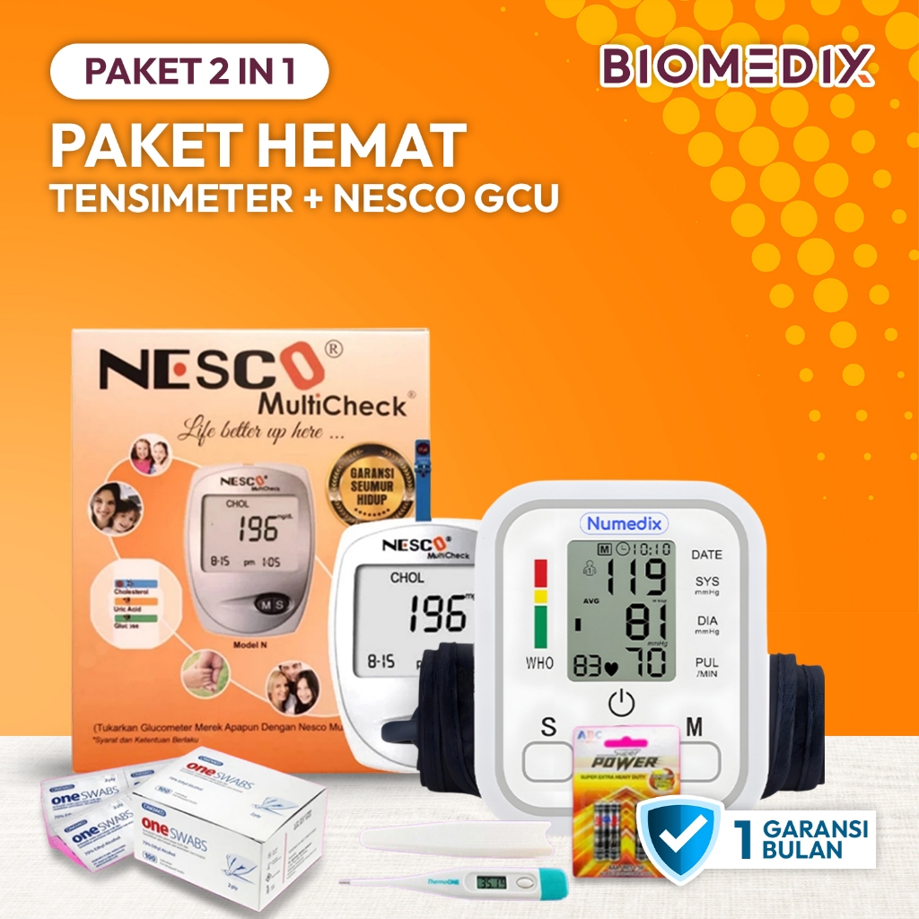 Paket Hemat 4 In 1 Nesco Alat 3 in 1 ( Gula, Kolestrol, Asam Urat ) Nesco / Alat  Cek Gula Darah Len