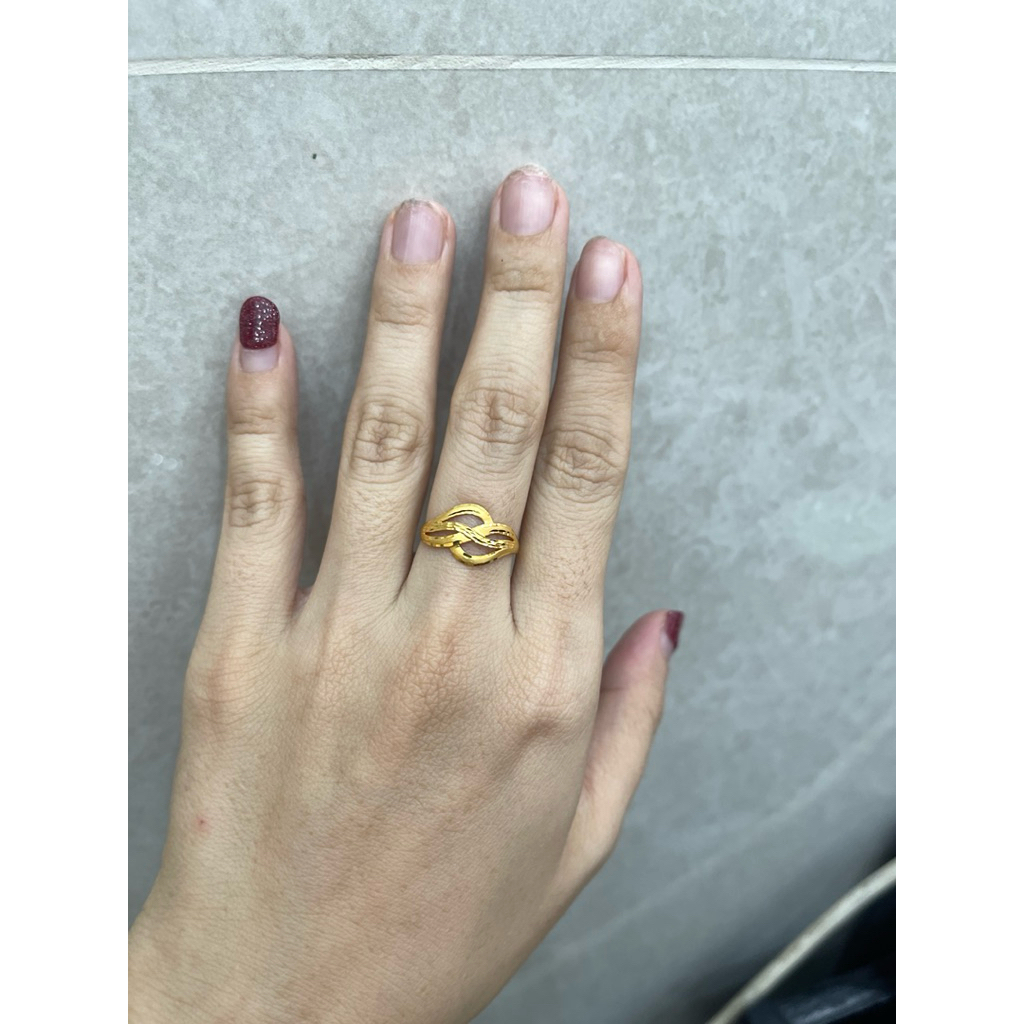 cincin cetak model etnik emas asli kadar 875