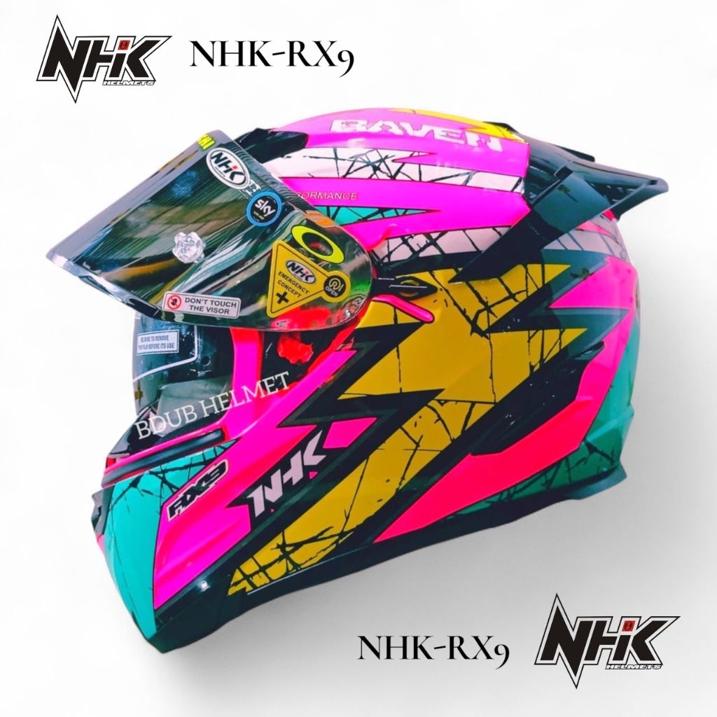 Helm NHK rx9 raven pink paket ganteng original NHK