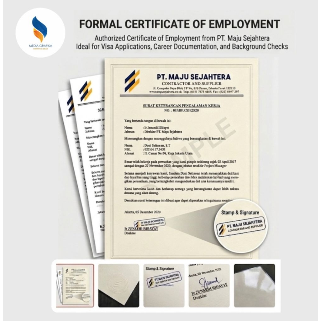 JASA PEMBUATAN PAKLARING / SURAT KETERANGAN KERJA PROFESIONAL