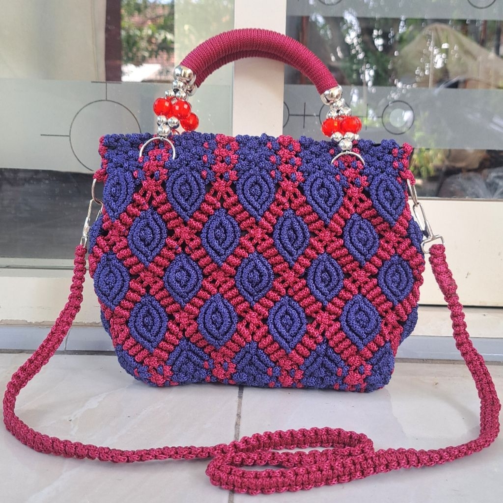 Grosir @65rb / Tas TaliKur Kerang Simple /Tas Selempang Rajut Wanita / Tas Anyaman Tali Kur keong / 