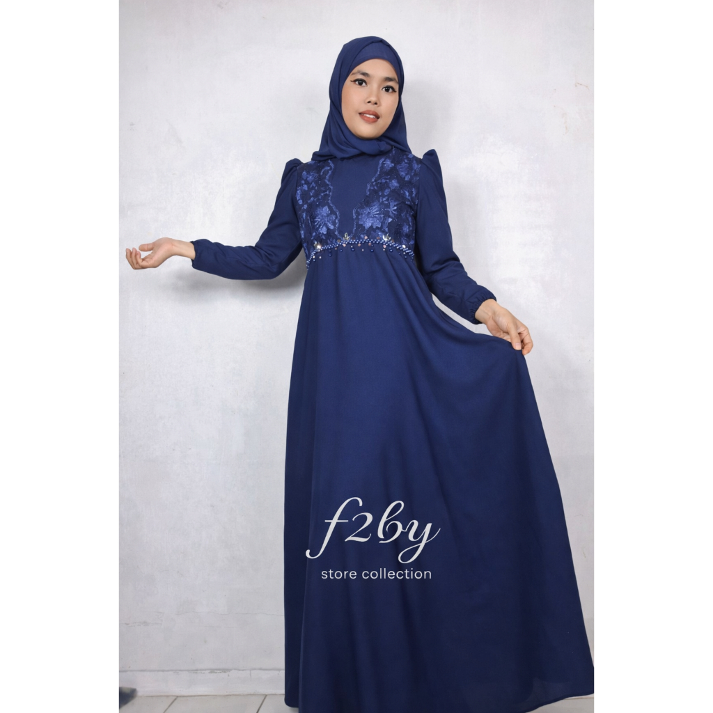 Gaun Pesta Muslimah Elegan Gaun Brukat Custom  Dress Kondangan Lamaran Wisuda Mewah
