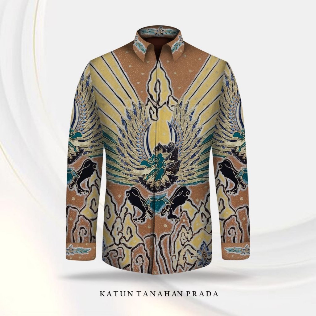 Kain Batik Tulis Pola Kemeja prada gold Premium BATIK NAGA PRADA