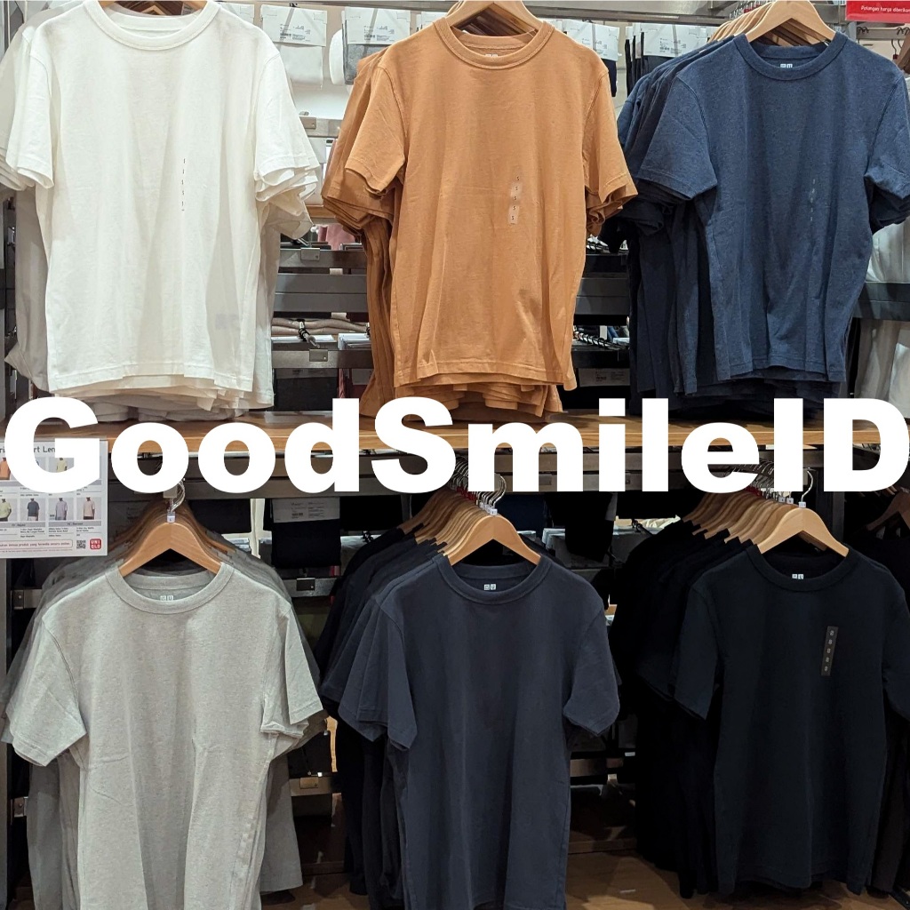 SALE!! Men T-Shirt Crew Neck Lengan Pendek Kaos Polos Basic Oblong Warna Pria Cowok JASTIP UNIQLO