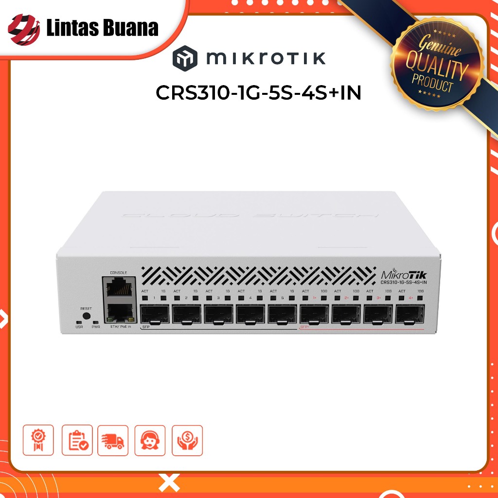 Mikrotik CRS310-1G-5S-4S+IN Cloud Router Switch CRS 310 1G 5S 4S IN