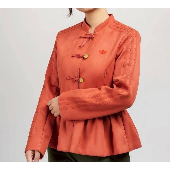 Muse - Jaket Adidas Pelpum Chinese Cheongsam Wanita Red/Black - Bahan Suede