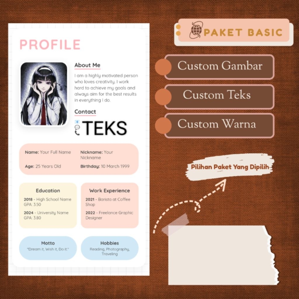 [BACA DESKRIPSI] PAKET BASIC-WEBSITE PORTOFOLIO