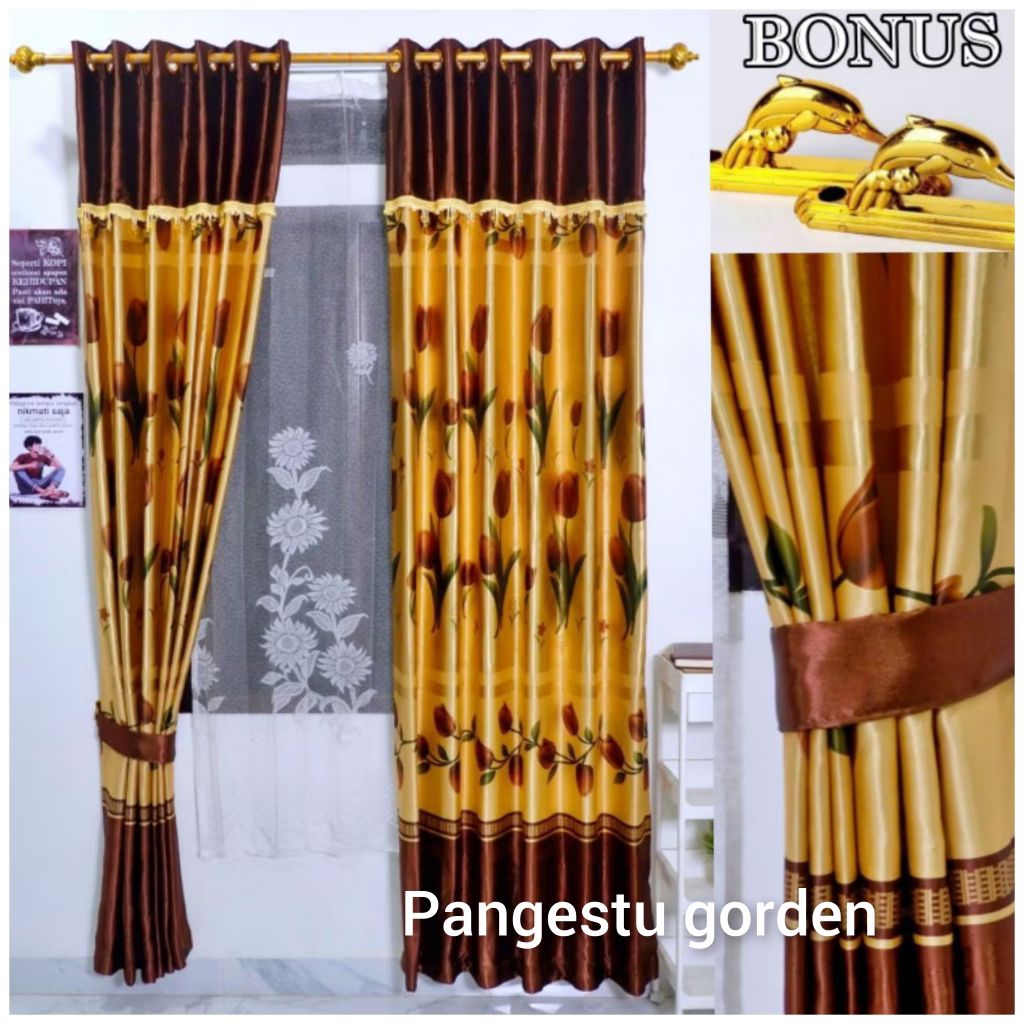 gorden pintu jendela rumah  model poni tempel  terbaru
