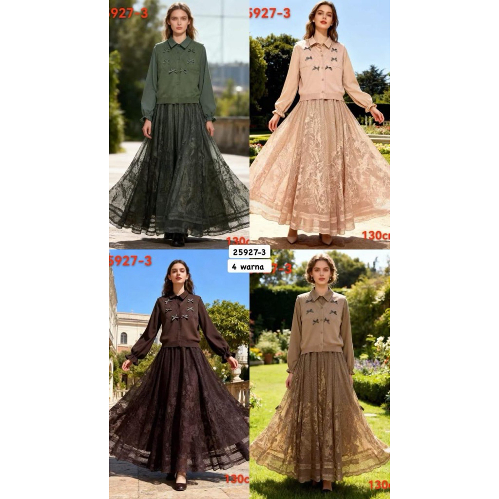 Gamis women Brukat mix rajut / gamis Brukat mix rajut premium / Gamis Brukat mix vest / gamis vest