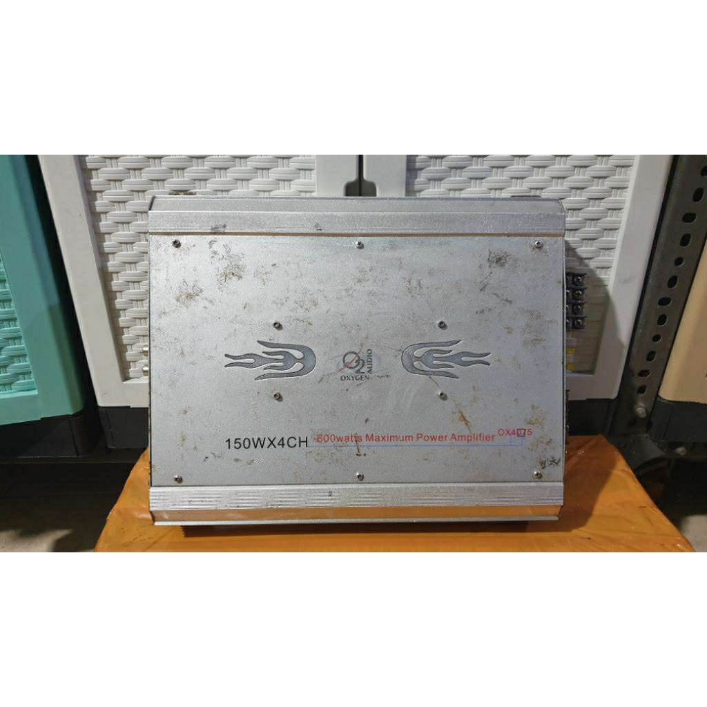 power amplifier mobil 4channel o2 oxygen ox4075 second bekas normal siap pakai