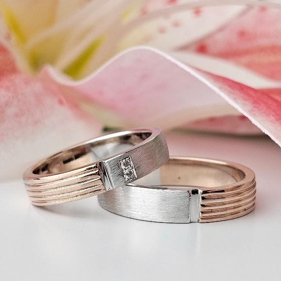 Cincin Kawin Pasangan Berlian Asli Emas Palladium TP 03-012