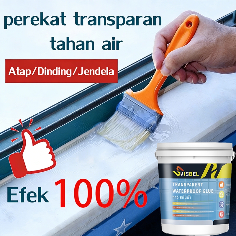 Karet anti air super kuat, efektif mencegah kebocoran, transparan, cocok untuk waterproofing kamar m