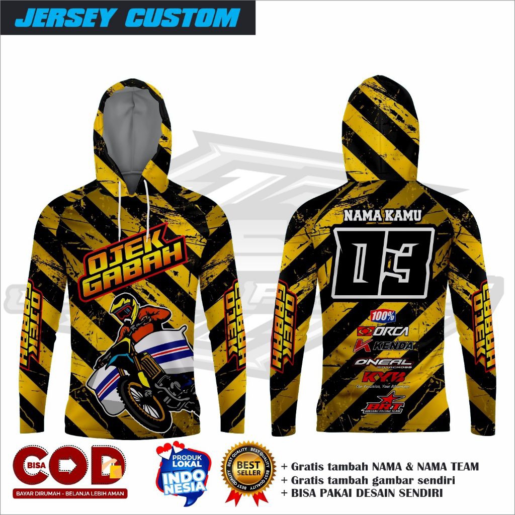 Jersey ojek gabah custom/Jersey ojek gabah terbaru/Jersey ojek gabah lengan panjang/Jersey ojek gaba