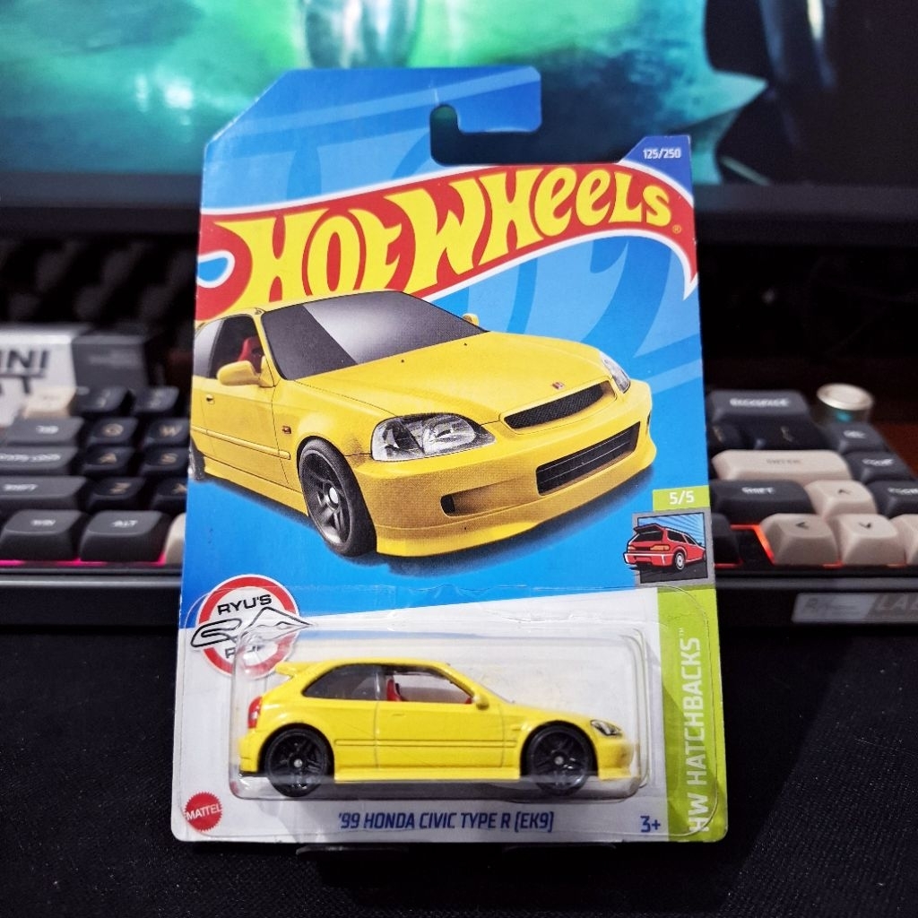 [ FREE PROTEC ] Hot Wheels Reguler Honda Civic Type R EK9 Kuning - HW Civic EK9 Kuning
