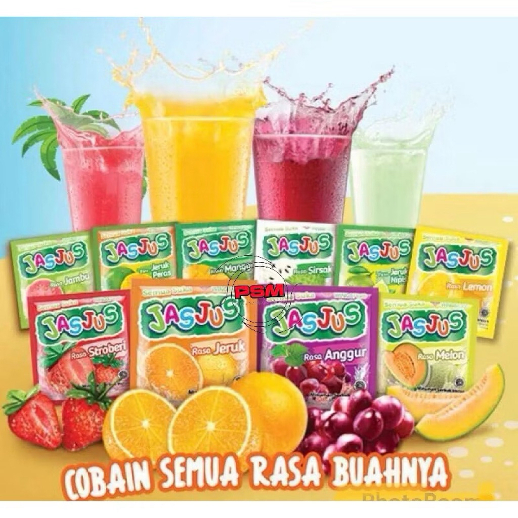 10 Sachet Minuman Serbuk JasJus Rasa Buah Praktis