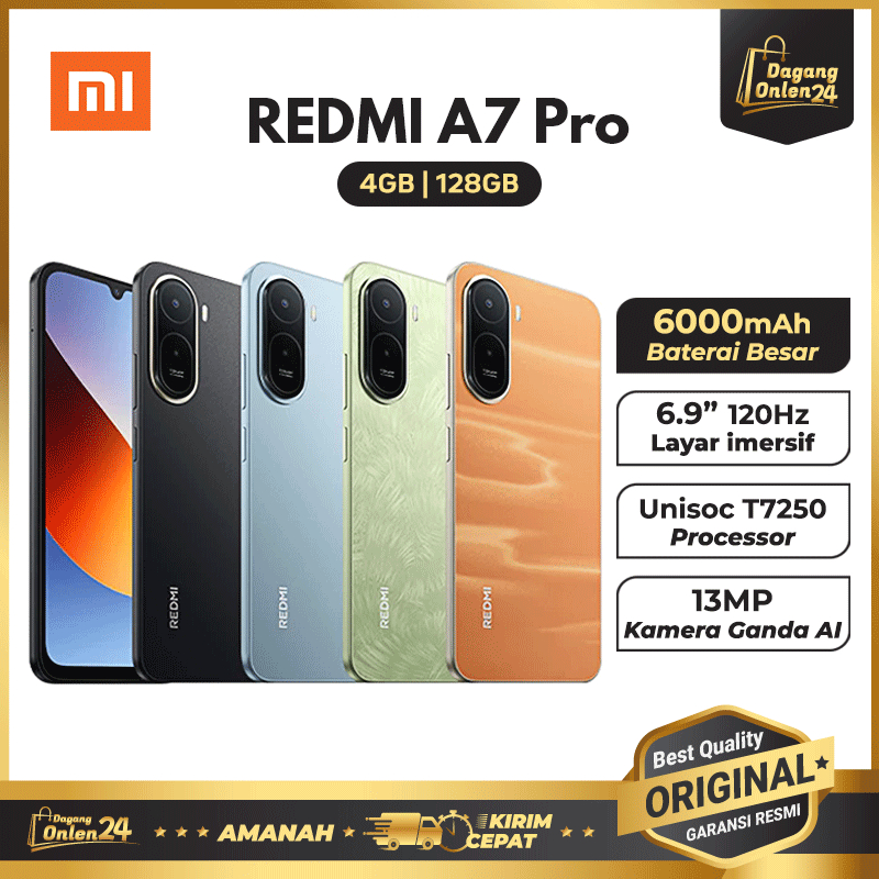 Xiaomi Redmi A7 Pro 4/128GB HP Murah Original 100% Hape Android 1 Jutaan Handphone Terbaru 2025