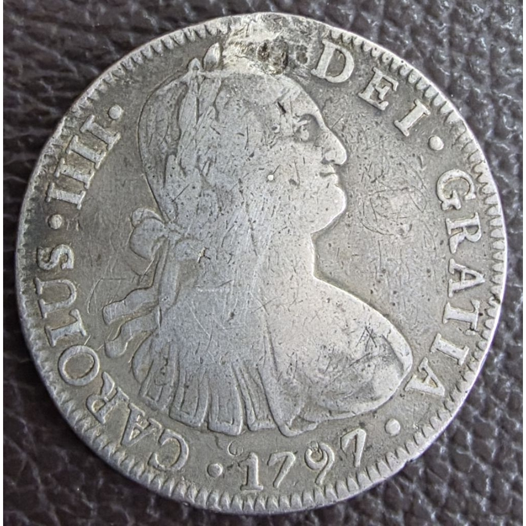 Koin Perak 8 Reales 1797 Carolus IIII