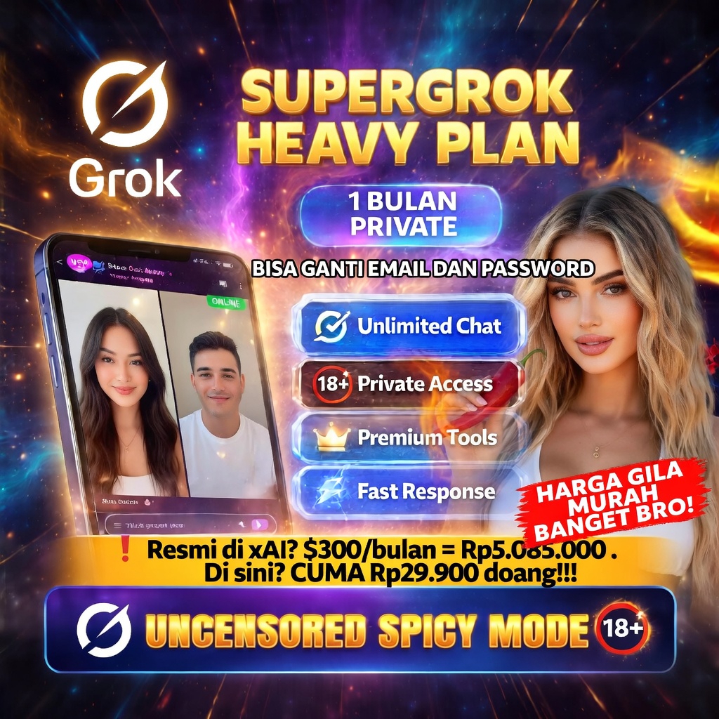 Super Grok Heavy 1 Bulan | Grok 4 Heavy Private | Akun Super Grok Heavy Privat | Grok Heavy Privat F