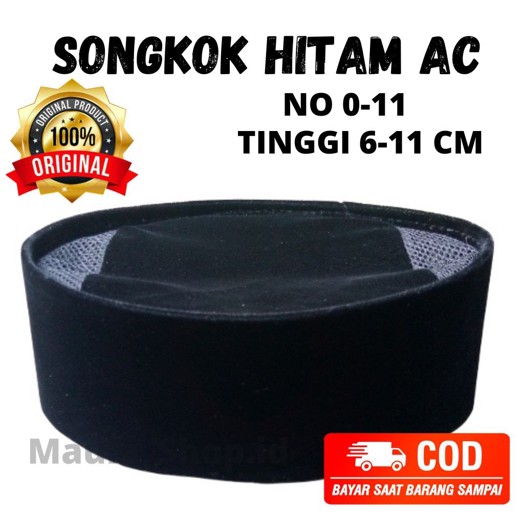 Peci Songkok Nasional Kopyah Kopiah Kopeah Kupluk Paskibra Hitam Ac Jaring Ventilasi Nomor Dewasa An