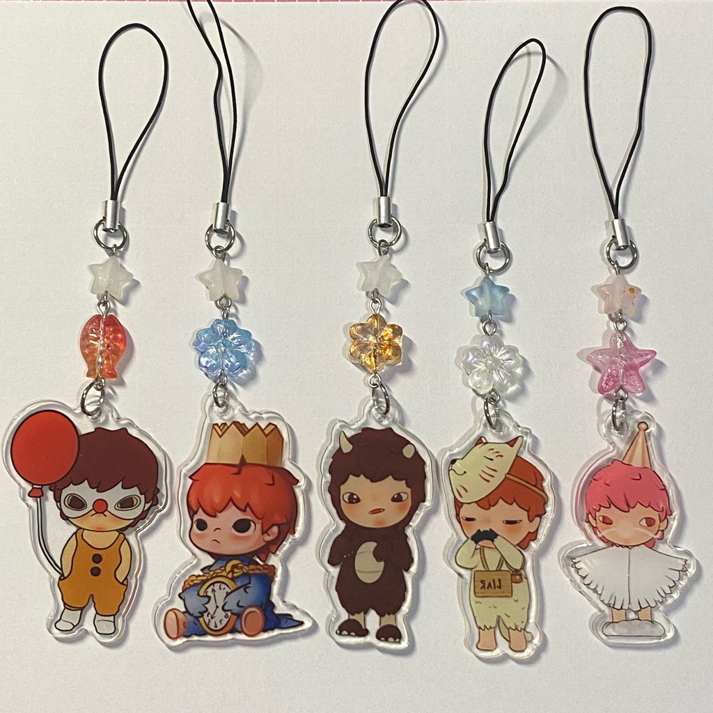 hirono phonecharm beads | gantungan hirono manik-manik tas kolbuk hp keychain
