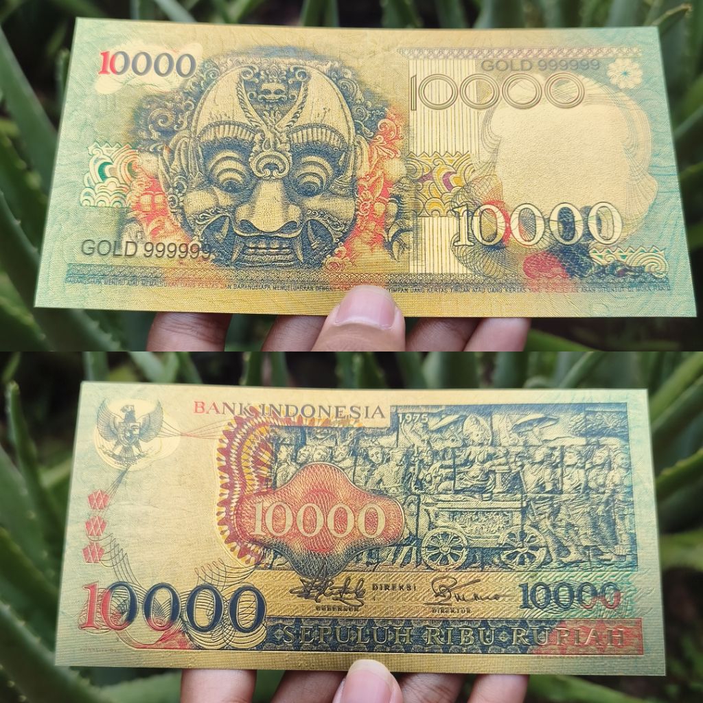 Uang Souvenir 10.000 Rupiah Barong Gold Foil – Unik & Elegan untuk Koleksi