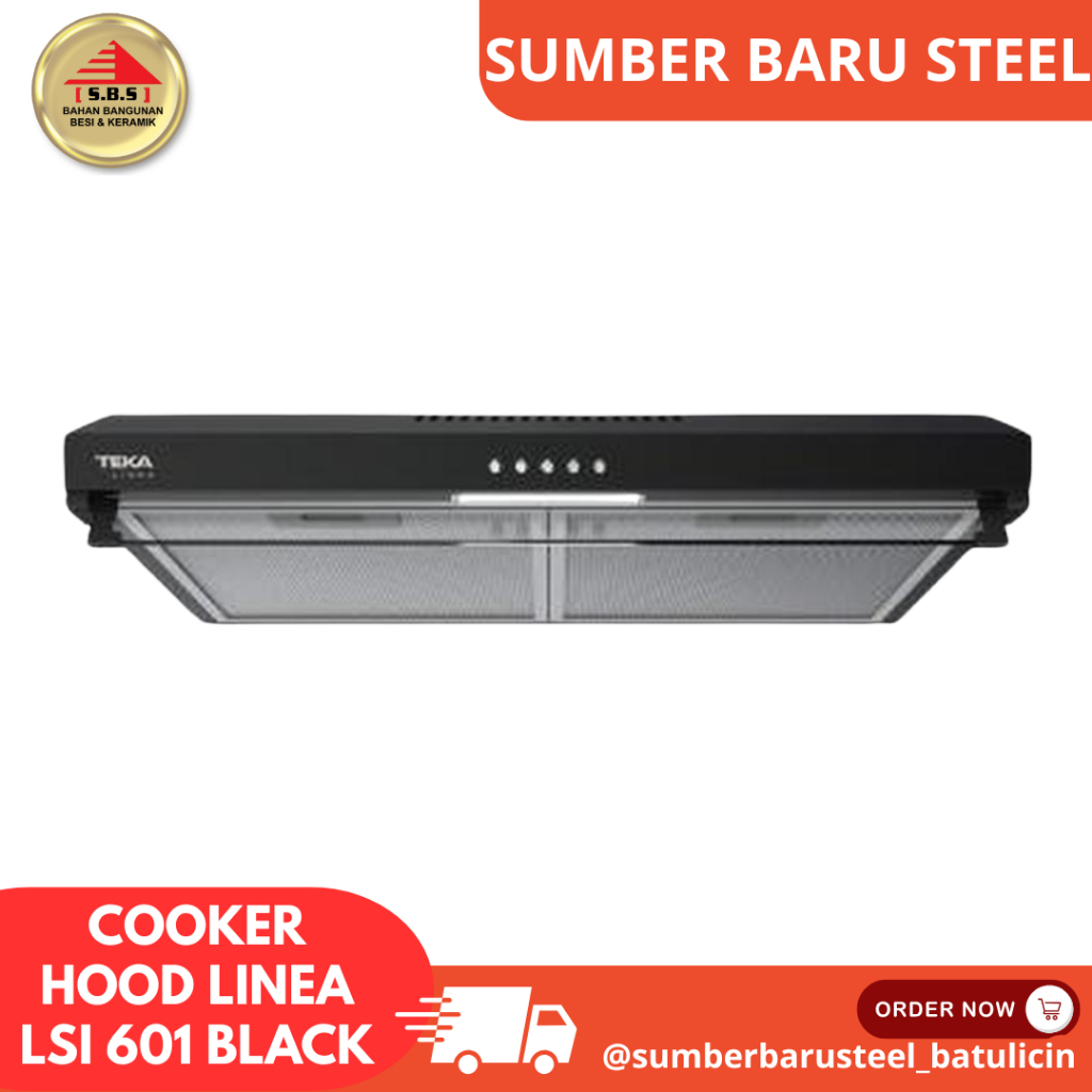 Linea LSI-601 Slim Cooker Hood 60cm Hitam - Penghisap Asap Dapur
