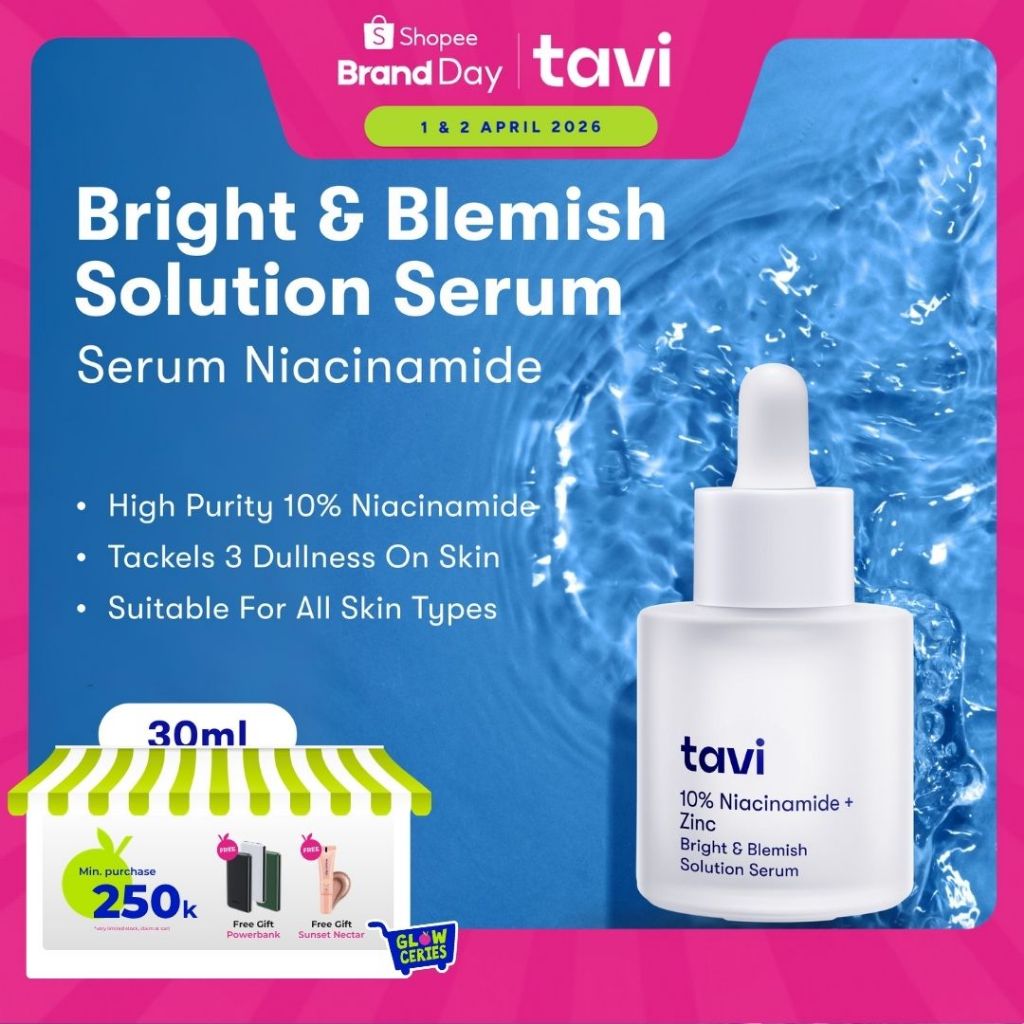 TAVI 10% Niacinamide + Zinc Bright & Blemish Solution Serum 30 ml - Brightening Serum Mencerahkan Ku