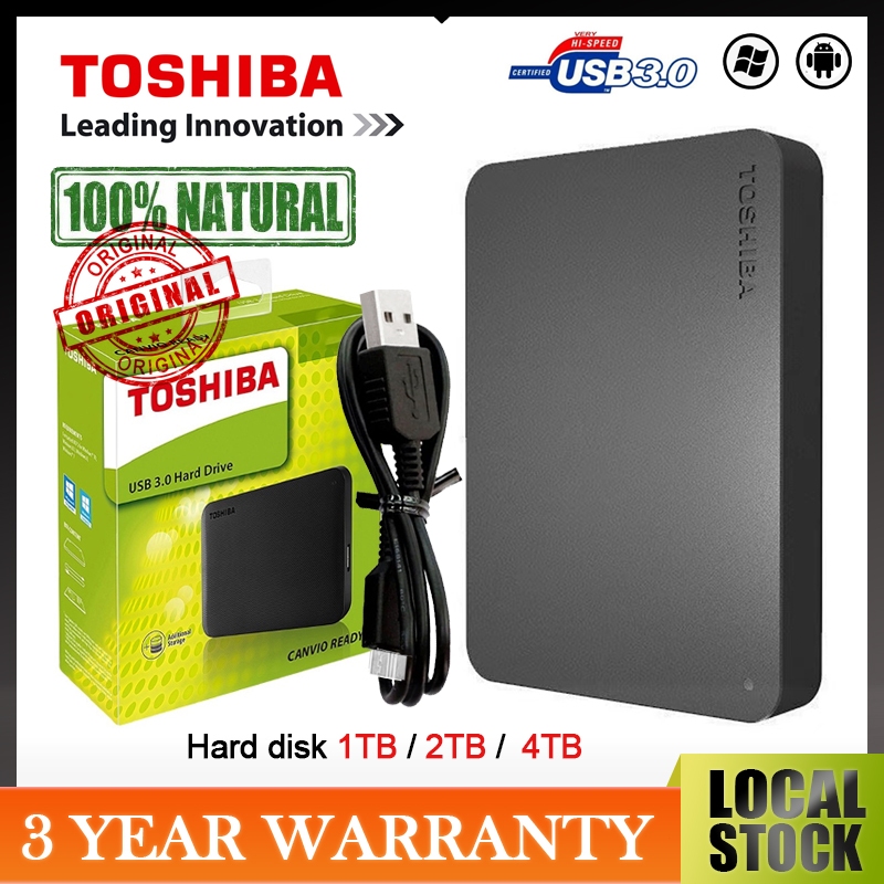 Original Hardisk Eksternal Toshiba 1TB 2TB 4TB hard disk drive external Canvio Portabel USB HDD Untu