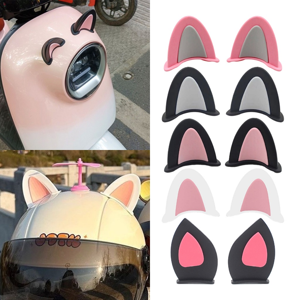 Helm Dekorasi Telinga Kucing Kecil dan imut Helm Telinga Kucing Dekorasi Helm Perempuan Lucu