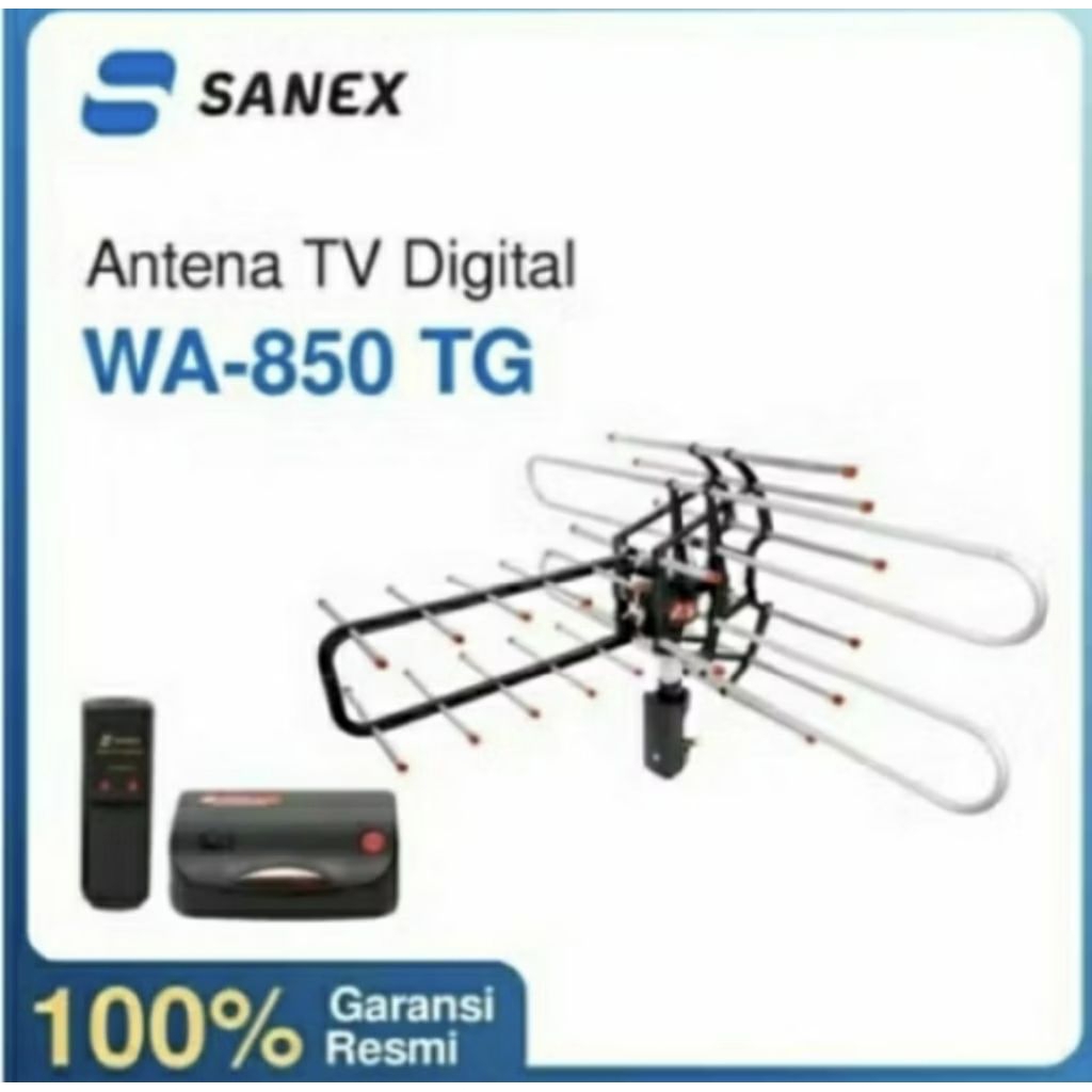 Antena TV outdoor dengan remote boster + kabel merek sanek cuci gudang