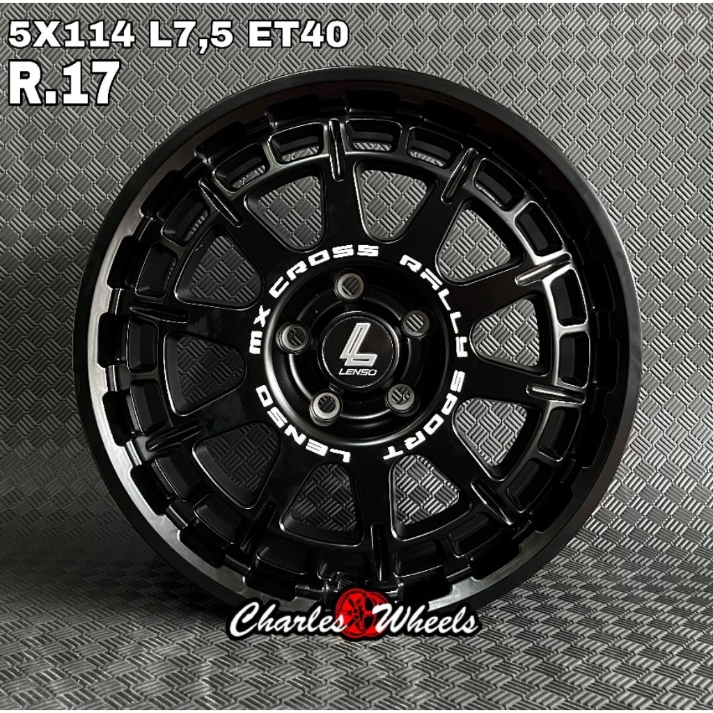 VELG ORI LENSO MX CROSS RALLY RING 17 BLACK MATTE