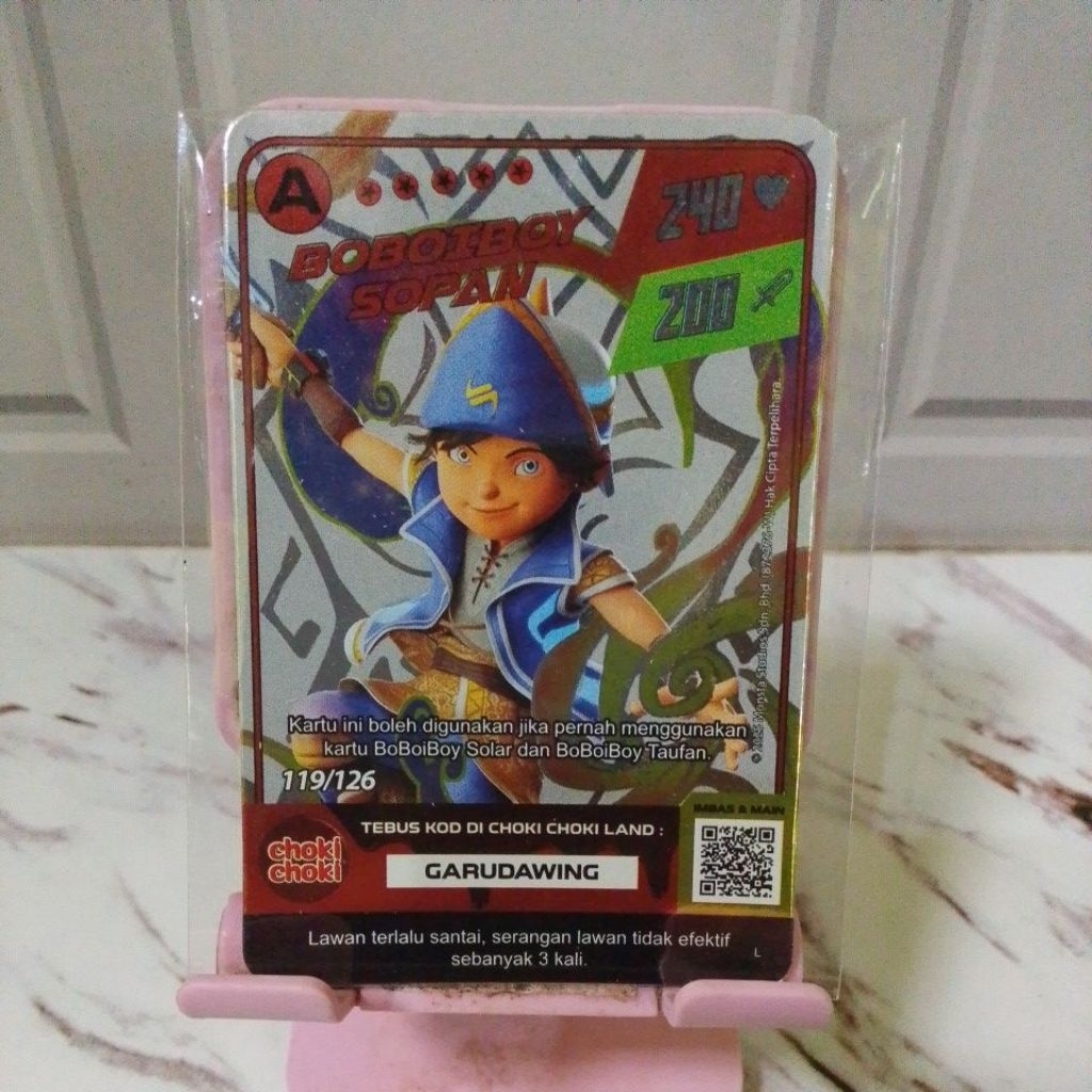 Kartu Boboiboy Choki Choki SOPAN foil