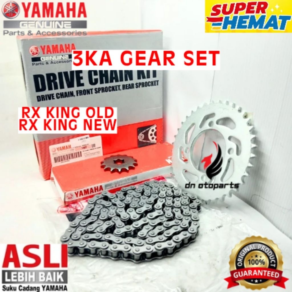 GEAR SET ORIGINAL YAMAHA KODE 3KA, GEAR SET RX KING OLD, GEAR SET RX KING NEW
