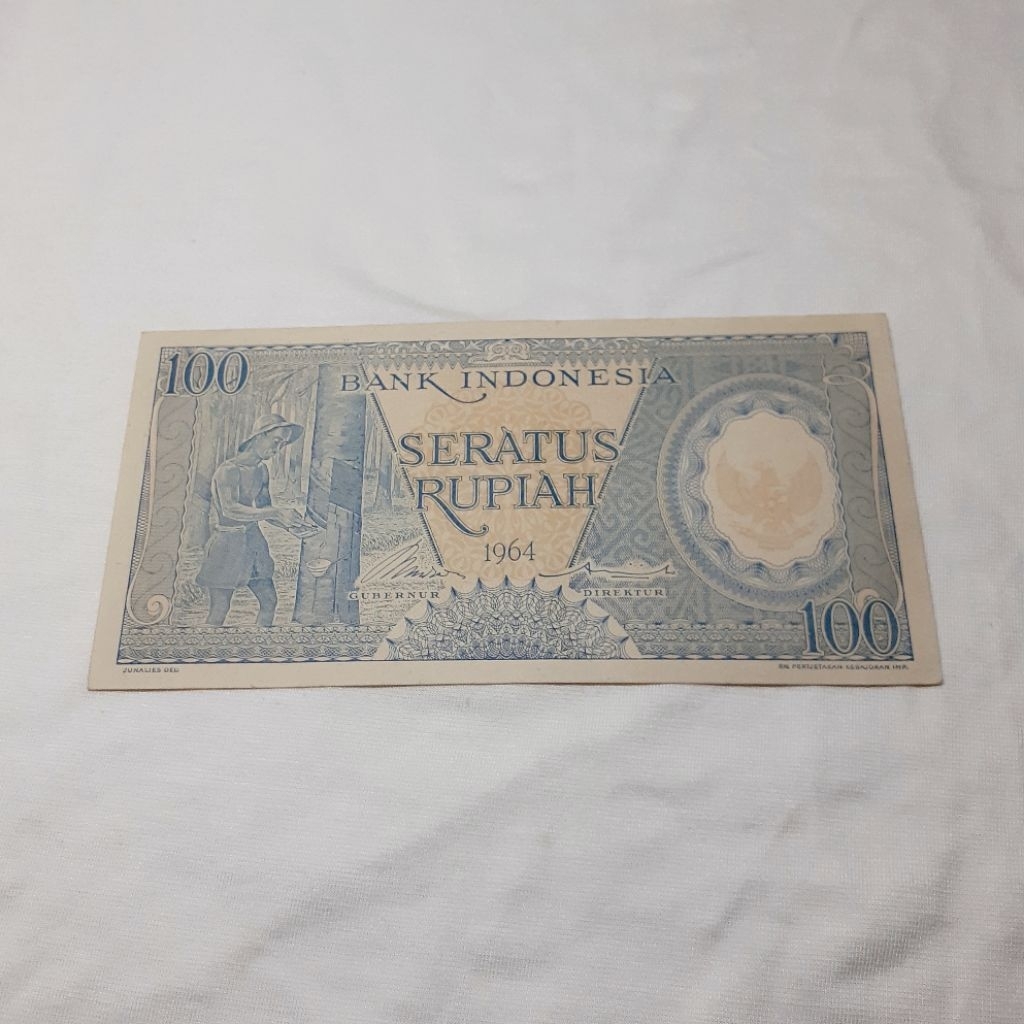 uang kuno indonesia pecahan 100rp biru seri pekerja tahun 1964