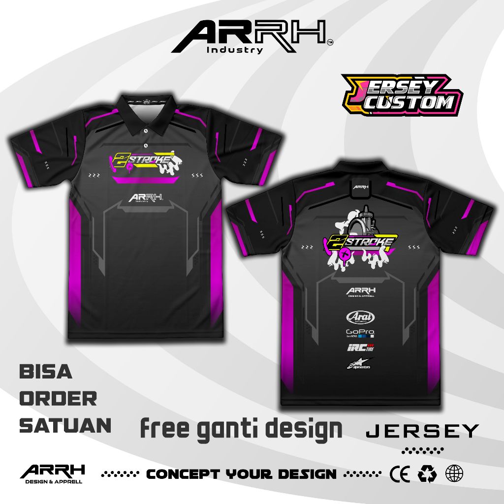 Jersey Racing 2Stroke Custom Bebas Request  Racing 2Tak T-shirt Baju Kaos Jersey Racing 2Stroke