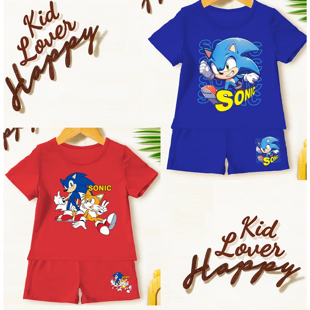Baju anak1 - 7+ TAHUN sonic / baju setelan anak anak SONIC