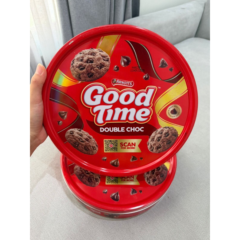 Good time double choco 223gr biskuit kaleng