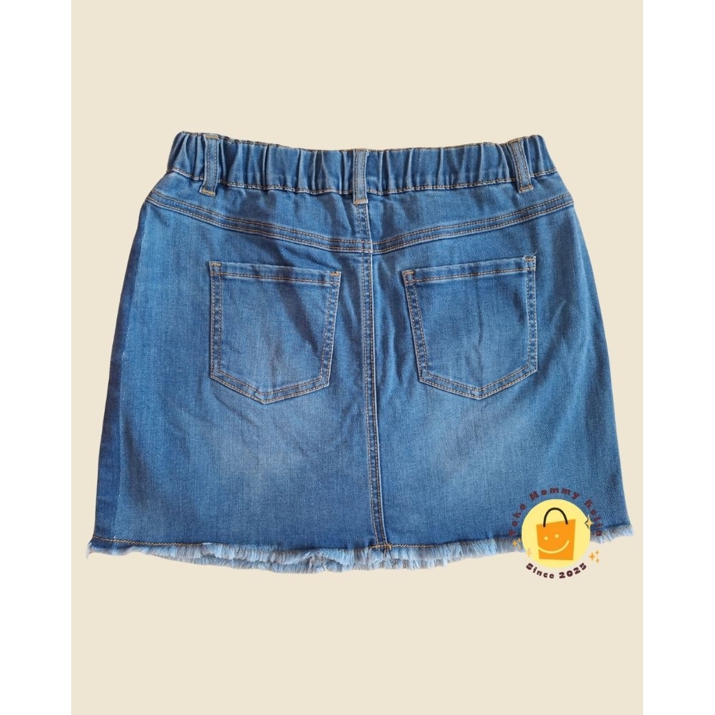 Women's Skort Denim Dark Blue AWK Energetic Style L - Preloved