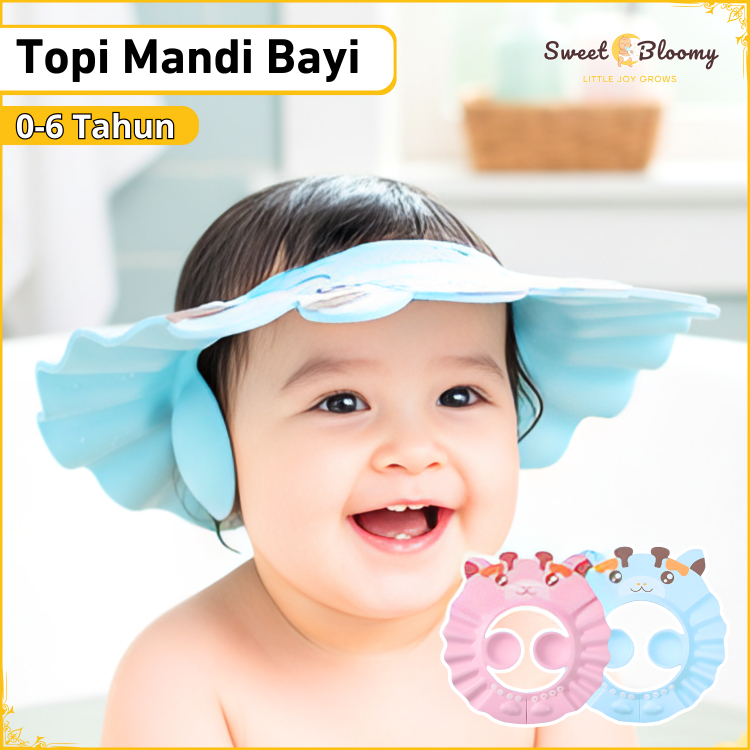 Shower Cap Bayi Anti Air Pelindung Kepala Bayi Topi Keramas Anak Topi Keramas 0 6 Tahun