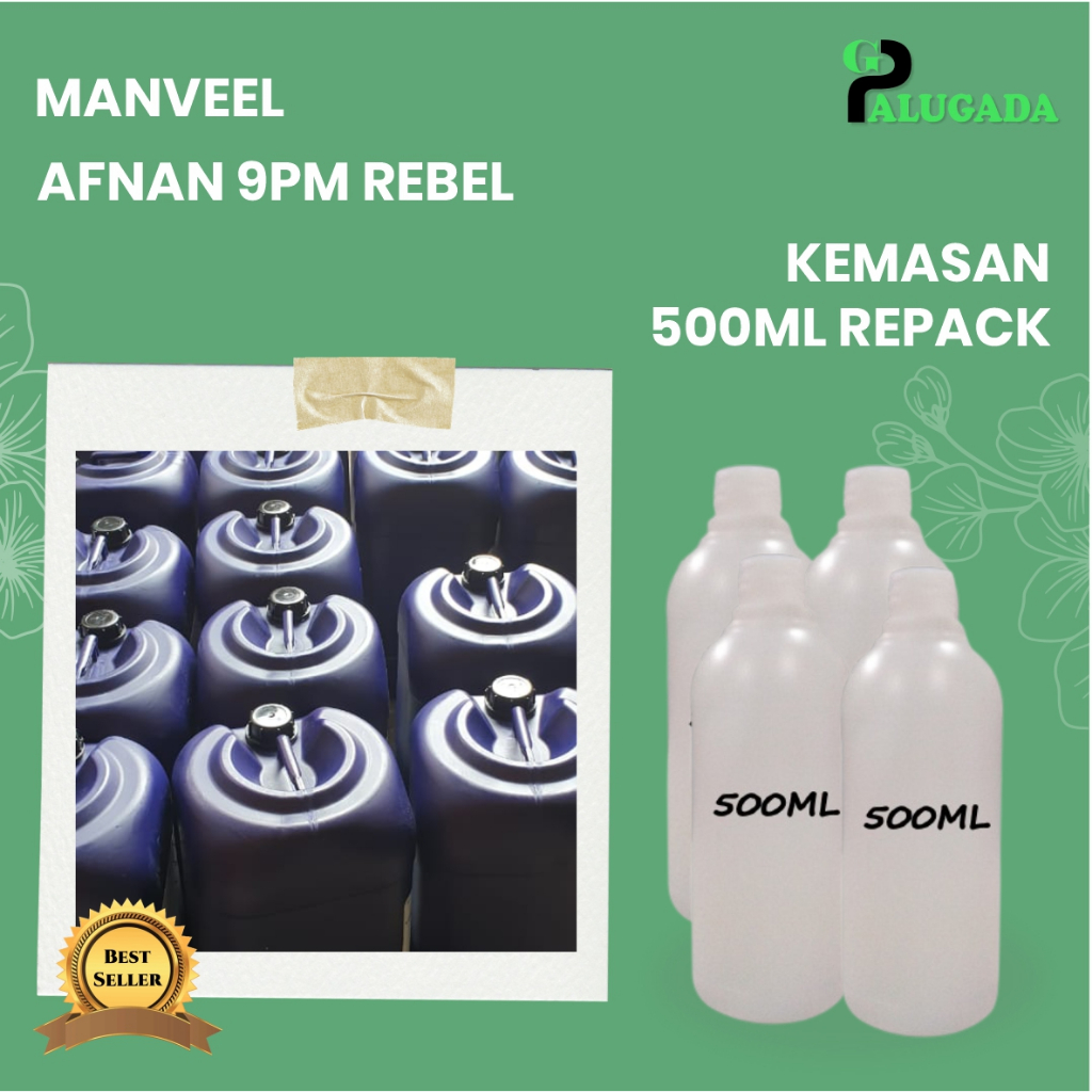 Bibit Parfum Murni AFNAN 9PM REBEL | MANVEEL 500ML REPACK
