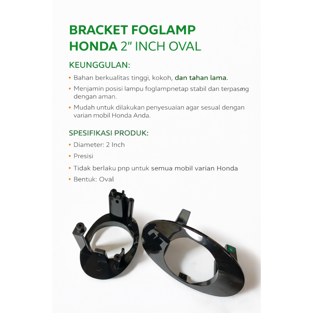 Bracket Biled Foglamp Projector 2 Inch Honda Jazz Hrv Crv City Brio Mobilio Oval Pnp Sepasang