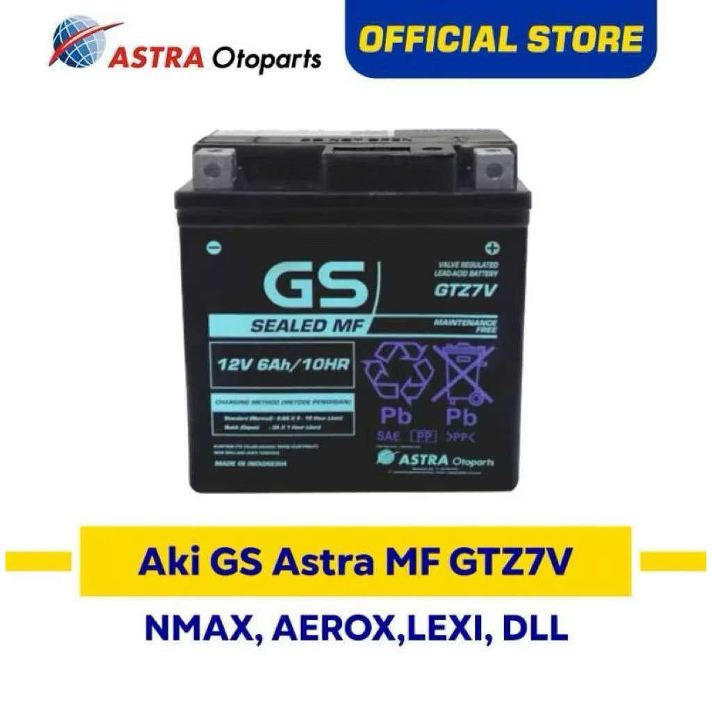 BATERAI AKI KERING GS ASTRA GTZ7V MOTOR BEBEK/MATIC (ORIGINAL)