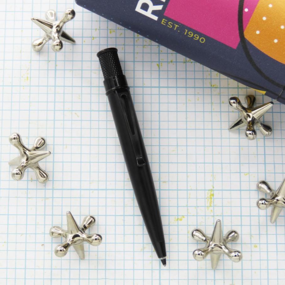 Retro 51 Tornado Elite Stealth Compact Edc Ballpoint Pen/ Pulpen