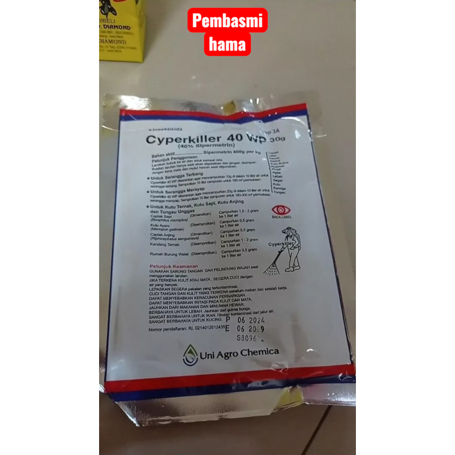 Cyperkiller Cyper Killer 40 wp 30 gram ORIGINAL / Insektisida / pembasmi kutu