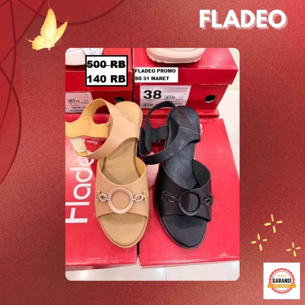 Sandal wedges wanita FLADEO 100% ORIGINAL