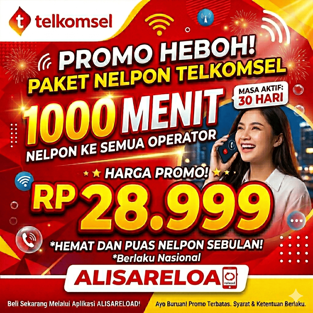 Paket Nelpon Telkomsel 1100 Menit - 30 Hari, Nelpon Semua Operator, Masa Aktif 30 Hari