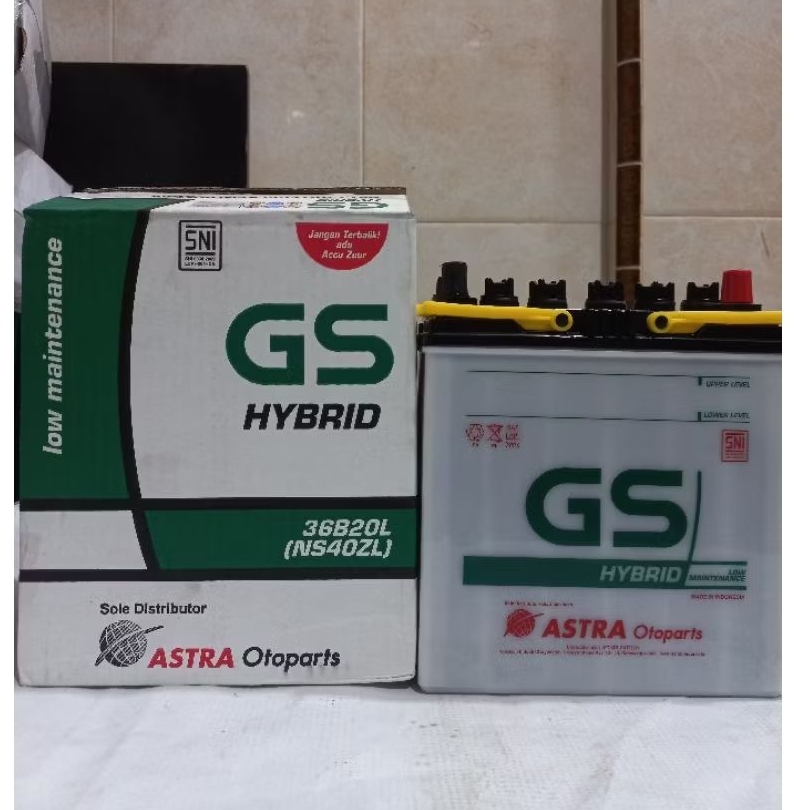 AKI BATERAI MOBIL BASAH GS ASTRA HYBRID NS40ZL 36B20L 12V 35AH SIGRA CALYA AYLA BRIO ERTIGA