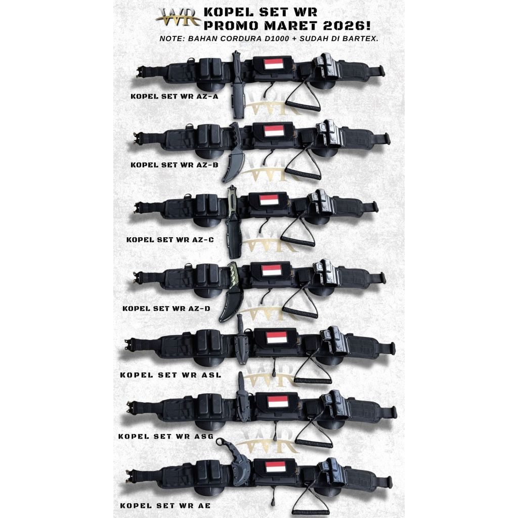 KOPEL Set Tactical WR Collection Full Set, KOPEL LENGKAP WR, KOPEL SET TACTICAL